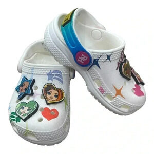 CROCS Kids Classic Rainbow High Toddlers White Slip On Shoes Size C5 Toddler